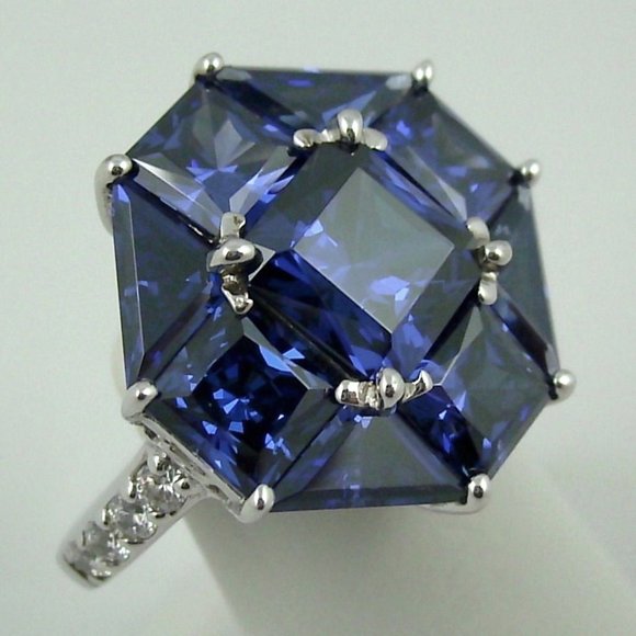 Jean Dousset 8.14ct Absolute Tanzanite-Color Ring - Picture 1 of 7